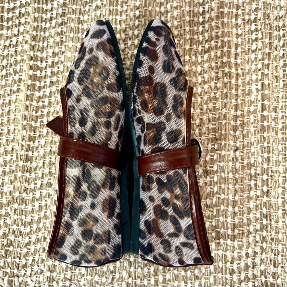 ATBELL • Women’s Mesh Ballet Mary Jane Flats • Leopard Print • Size: EU 38/US 8 - Picture 8 of 16